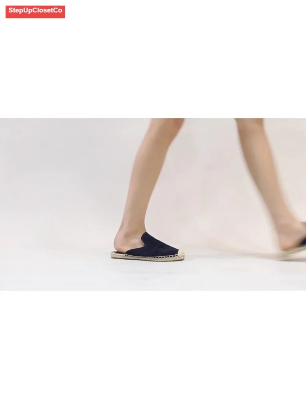 Women's Simple Mule Breathable Flat Espadrilles Shoes, Pure Color Mules